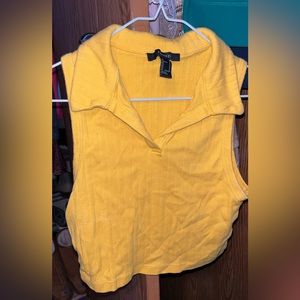 gold/yellow crop top with collar